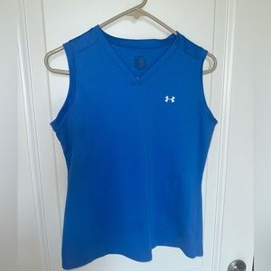 under armor v neck tank, blue, size small!